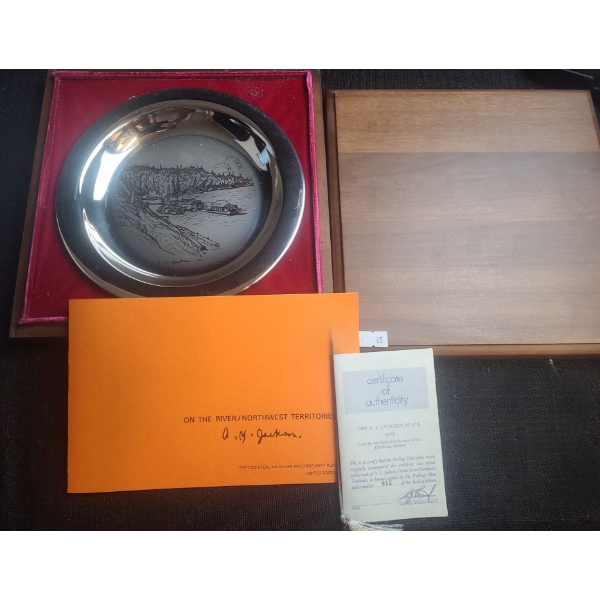 A.Y. Jackson Collector Plate in Wooden Box, Franklin Mint: On The River/ Northwest Territories