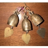 Image 1 : Vintage Brass Thai Temple Bells w/ Leaf Shaped Clappers 