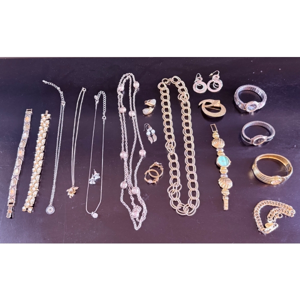 Costume Jewelry Including Necklaces, Bracelets, Earrings, and Brooch