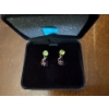 Image 1 : Yellow Gold 10K Stamped Earrings, Purple & Green Stones, Weighs 1.40g 