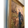 Image 3 :  F. Briggs, 1801, Antique Guernsey Cow & Milkmaid Oil on Canvas  w/ Golden Frame - 38.5x49
