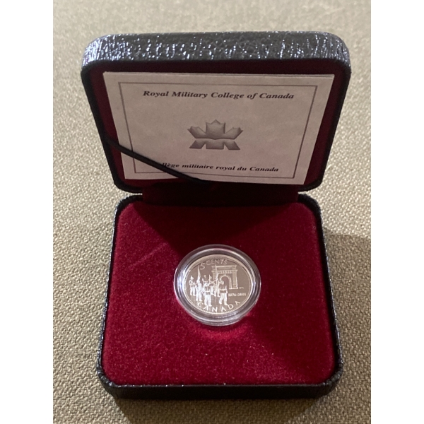 2001 Royal Canadian Mint Royal Military College Silver 5-Cent Coin