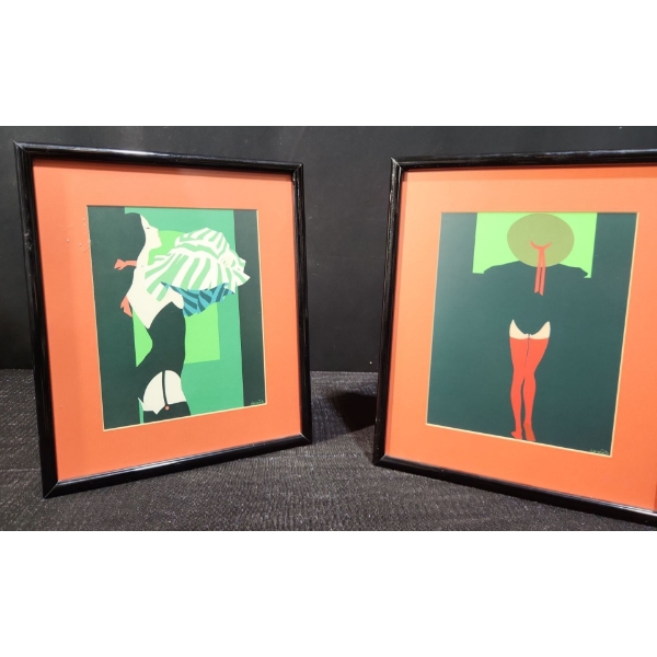 A Pair of Signed Clever Framed Prints by Italian Artist, Amleto Dalla Costa