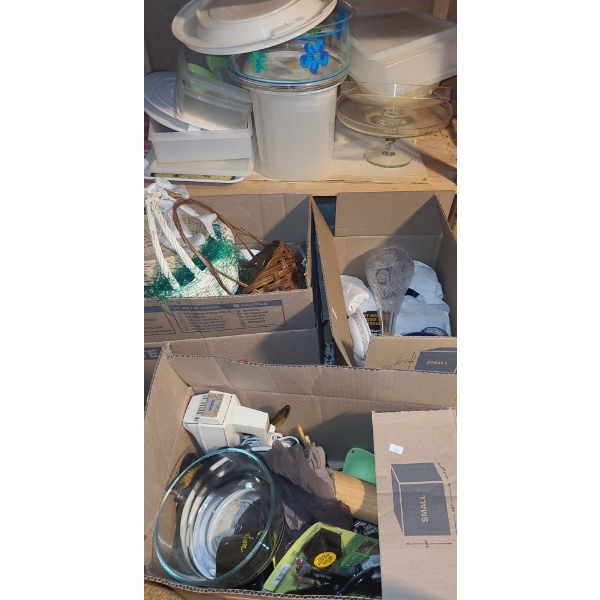 Cake Plates, Tupperware, Mixing Bowls, Small Appliances (Beater, Mini Chopper) and More!