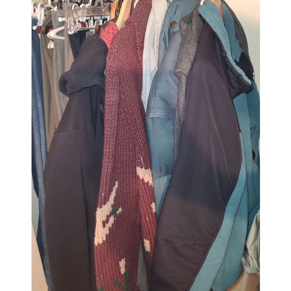 Selection of Men's Casual Wear Jackets and Pants, Assorted Sizes, Some Pants Size 30 