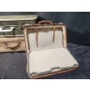 Image 14 : Trio Of Luggage! 2 Older Hardtops, Old Linens, Leather Doctors Bag- Beige Clasps Broken**