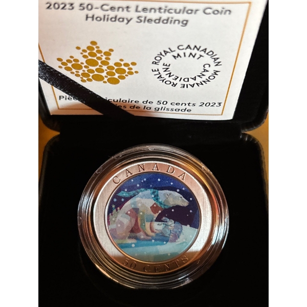 2023 50-Cent Holiday Sledding - Lenticular Coin