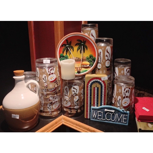 Christmas in Cuba- Assorted Snowmen Drinking Glasses w/ Cuban Souvenier & more
