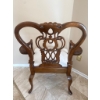 Image 5 : Solid Wood Armchair With Carved Detailing and Upholstered Seat