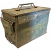 Image 1 : Metal Military Ammunition Box with Yellow Stencils