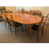 Image 4 : Stunning Mid Century 10 Piece Teak Dining Set - 3 Extenders 6 Chairs 