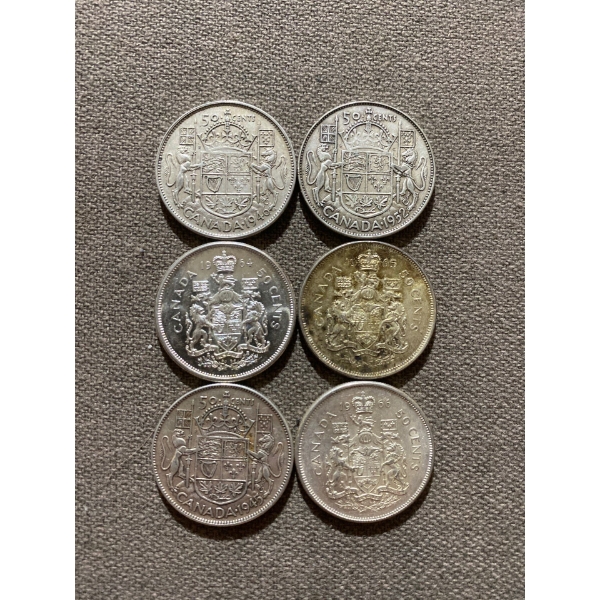 Canadian 50-cent Pieces 11.66 g Silver (.800)