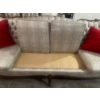 Image 4 : Recessed French Provincial Upholstered Sofa - Reptile Silver Upholstery 84x35x33 Stunning 