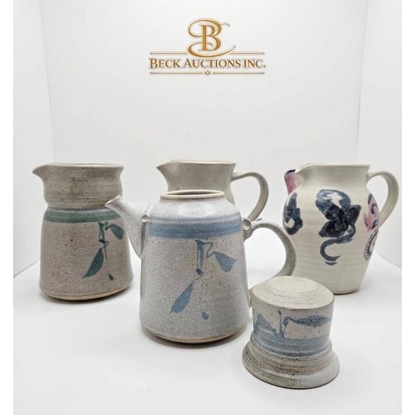5 Stoneware Pottery Jugs and Pitchers