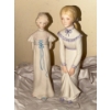 Image 1 : Cybis Figurines: Dress w/ Purple Trim 9 T, w/ Blue Ribbon 8.5 T 