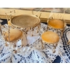 Image 3 : Tin Soup Can Miniature Furniture Patio Set w/Doily & Wall Art (3) 