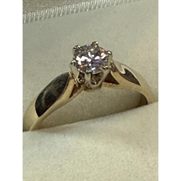 Tiffany 14K Solitaire Engagement Ring 1 x .39ct Natural SI1 GH Cut Class 1