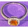 Image 5 : Ben Moss Citrine Diamond Ring 18K White Gold Band 0.355 ct 2.4 Grams