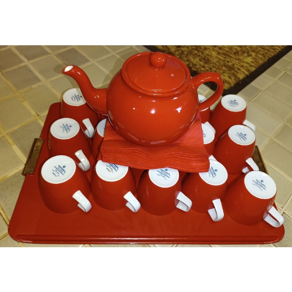 Mikasa Fine China "Elite" Collection  Made in Japan  With Matching Red Tea Pot
