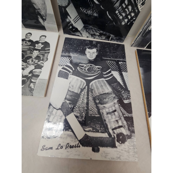 Black-and-White Hockey Photographs Featuring Teams and Players