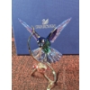 Image 4 : Swarovski Crystal Hummingbird Figurine with Floral Accent and Metal Stand