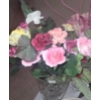 Image 2 : Collection of Floral Decor Including: Tallest Crystal Vase 11 T w/ Porcelain Roses and More!