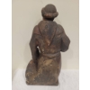 Image 2 : Hand-Carved Wooden Monk Figurine with Beer Barrel and Lantern