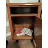 Image 5 : Large Framed Botanical Art Print 28'Tall  w/ Oak End Table Pivoting Desk Lamp & More