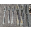 Image 6 : Henkel Steak Knives and Assorted Vintage Cutlery with Wooden Candle Stick Holders