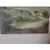 Image 2 : Countryside Scene Watercolor Framed under Glass (16"L, 14"W) 