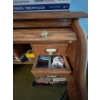 Image 4 : small oak wood roll top desk, including all contents 42”H 18”d 28”