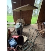 Image 2 : Plastic Pepsi and Coca-Cola pop containers, shovel, dollies chair, frame vintage insulators, and a c