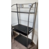 Image 2 : Vertical Computer Station w/ Keyboard Shelf, Metal w/ Black MDF 31.5 W, 16 D, 64 T 