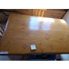 Image 2 : Beautiful Handmade Pine Table & 4 Chairs 59 w, 30 h, 38 d.  Chairs 15 1/2 w, 35 h, 17 d