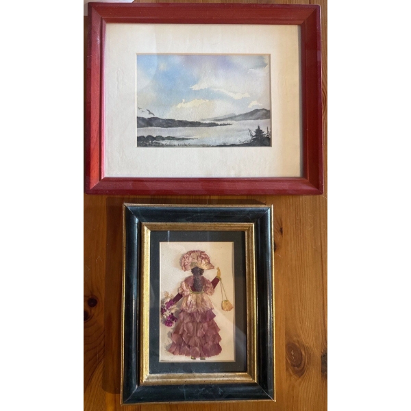 Deanna Nickel - Muted Watercolor Landscape Portrait w/ Dried Flower Petal Girl 