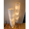 Image 2 : Ambient Dune Floor Lamps - Natural Rice Sheet Shades w/ Foot Switch - 5 Feet Tallest