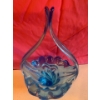Image 7 : Vintage Cobalt Blue Chalet Art Glass Basket