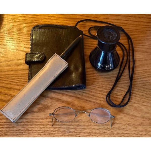 Collection Of Vintage Style Accessories - Levenger Fountain Pen Metal Framed Glasses & More