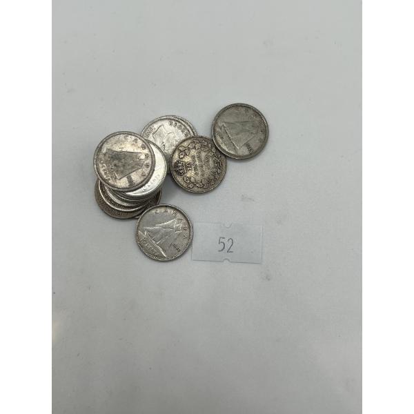 Stack of pre 1967 Canadian Dimes 