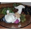 Image 2 : Decorative Wood Violin Cello Wine Storage Rack w/ Grapes & More Decor