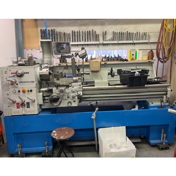 CM6241Vx1500 Metal Lathe with Digital Readout and Stool