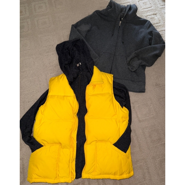 Casual Outerwear - Down Fill Puffer Vest & Zippered Hoodies Size M-L