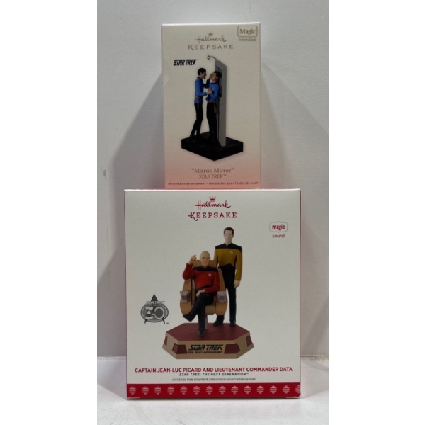 Star Trek- Mirror Mirror, Cptn Jean Luc Picard & Lt Comdr Data Hallmark Ornaments