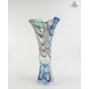 Image 3 : Vintage Hand-Blown Italian Art Glass Vase, Murano Handkerchief Style Vase A Ruffled Rim.16''INCHES H