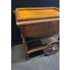 Image 3 : Wooden Tea Trolley w/ 2 Shelves, Top Tray (No Glass) 27 W, 18 D, 29 T (With Sides Folded)
