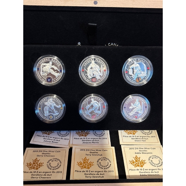2015 $10 NHL Goalies 6 Coin Set