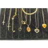 Image 2 : Collection of Costume Jewelry. Includes gold cross pendant 10k and gold chain 10k