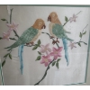 Image 2 : Framed Fine Stitching of Parrots on Silk 22 X 21