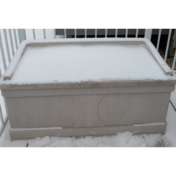 Heavy Duty Outdoor Deck Box w/ Holiday Wreath-Cushions Not Included