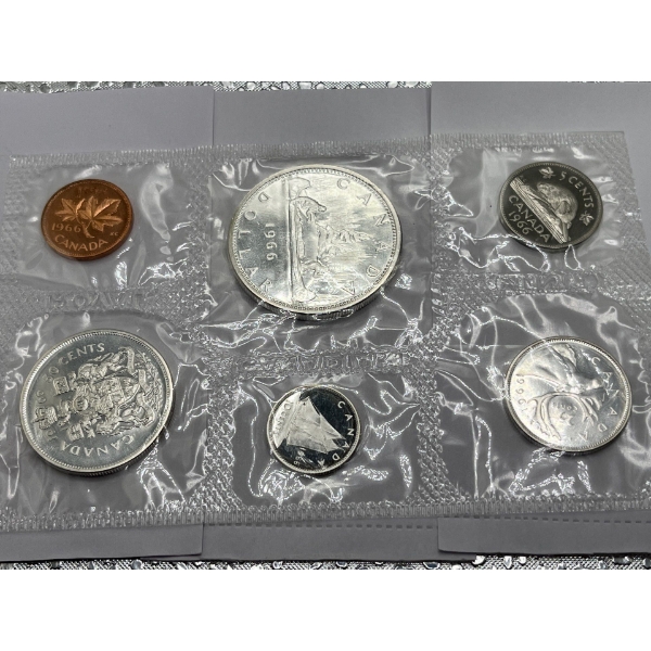 1966 Canadian Uncirculated Coin Set 43g 80% Silver